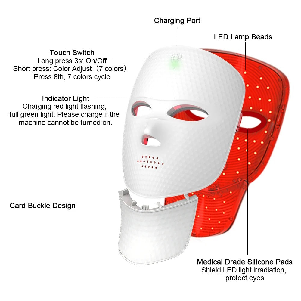 GLOWTECHS™ 7-Color LED Light Therapy Facial Mask